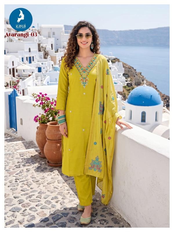 Kaya atrangi 3pcs blue kurtis wholesale